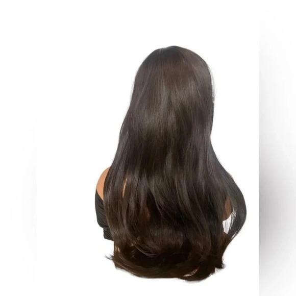 Layered Chocolate Brown Wig with Bangs 25” - Picture 5 of 11